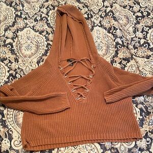 Women's Lace-Up Knit Sweater